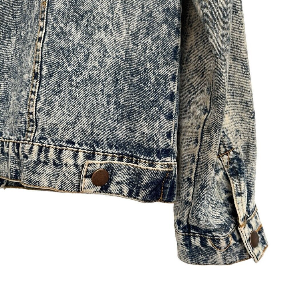 36 Point 5 Leopard Patchwork Trucker Jacket S Aci… - image 11